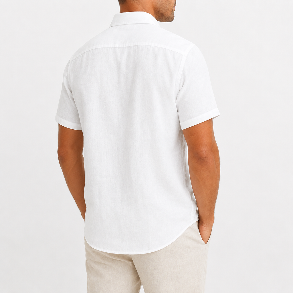 Men's Casual Short Sleeve Linen Shirt