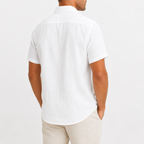 Men’s Linen Shirt – Short Sleeve Pure Linen Casual Summer Shirt