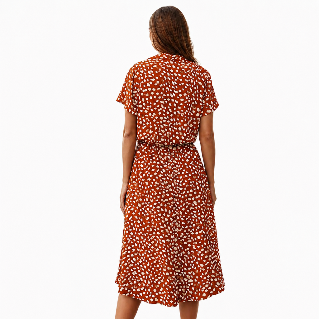 Women's Polka Dot Short Sleeve Maxi Dress