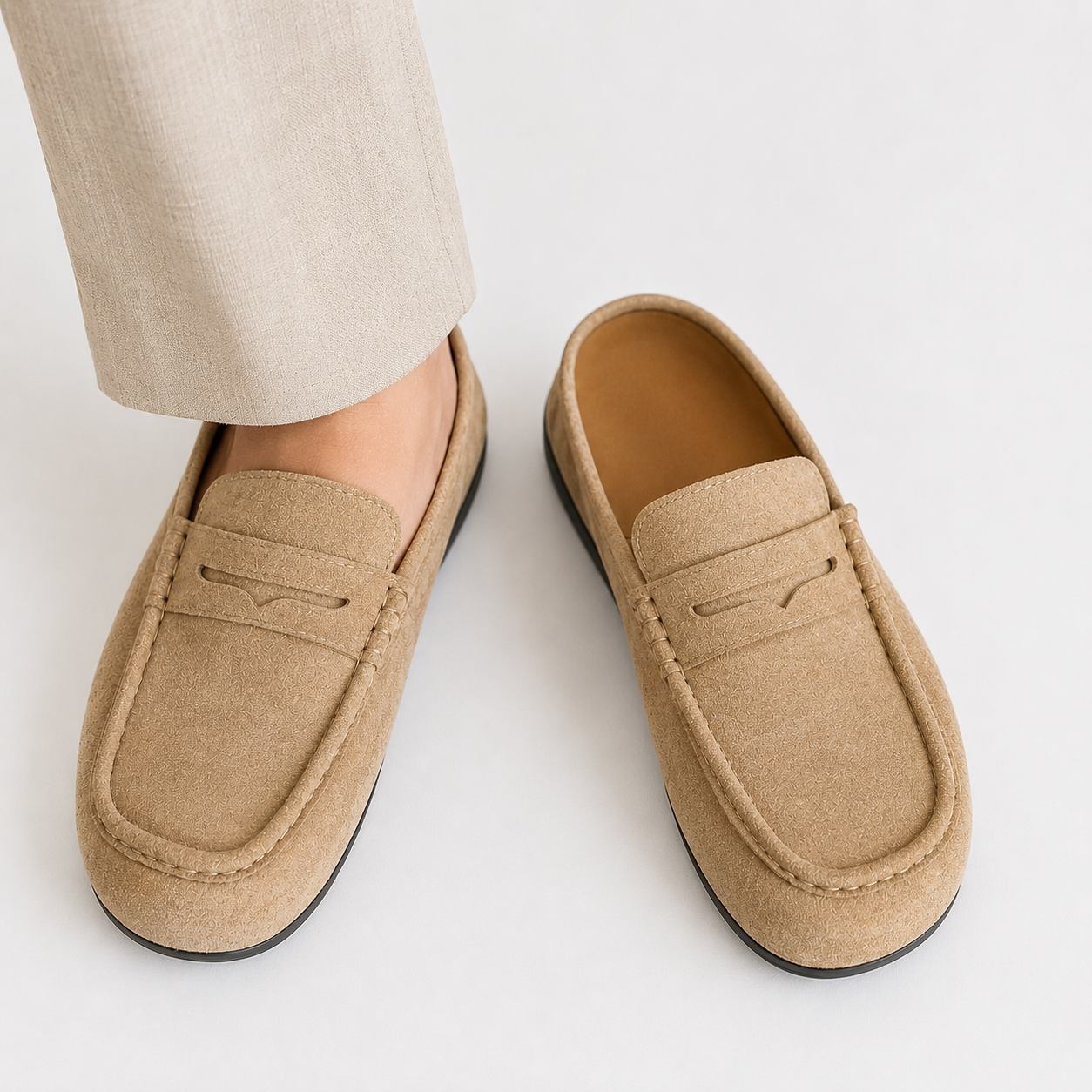 Men's Slip On Suede Mule Shoes