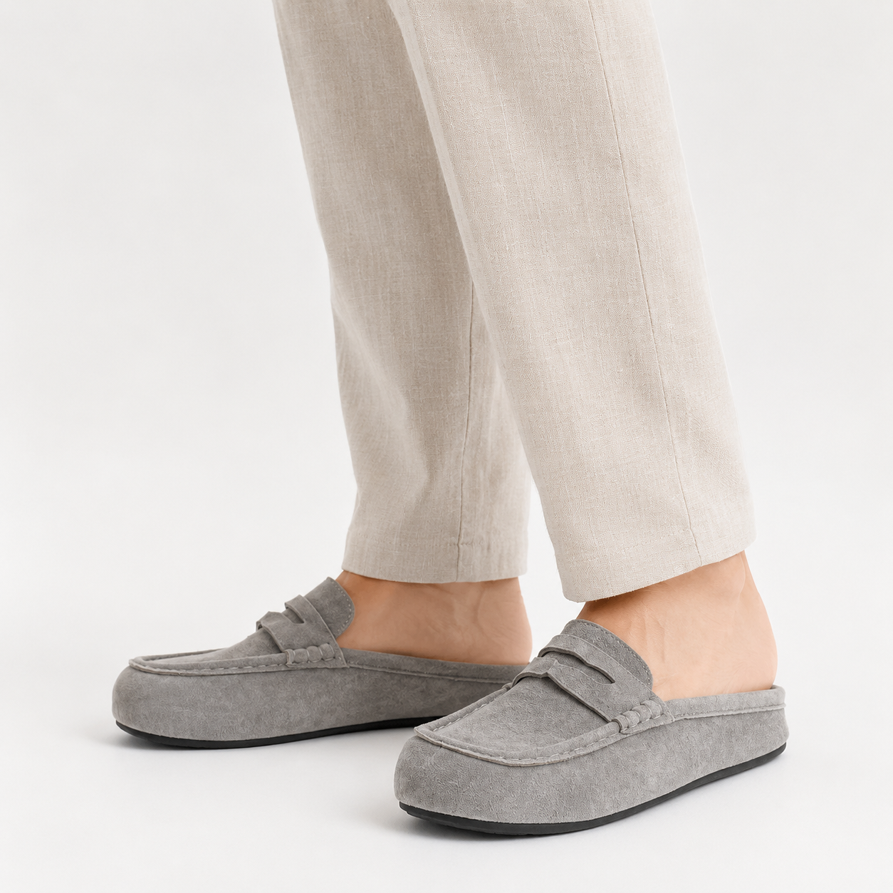 Men's Slip On Suede Mule Shoes