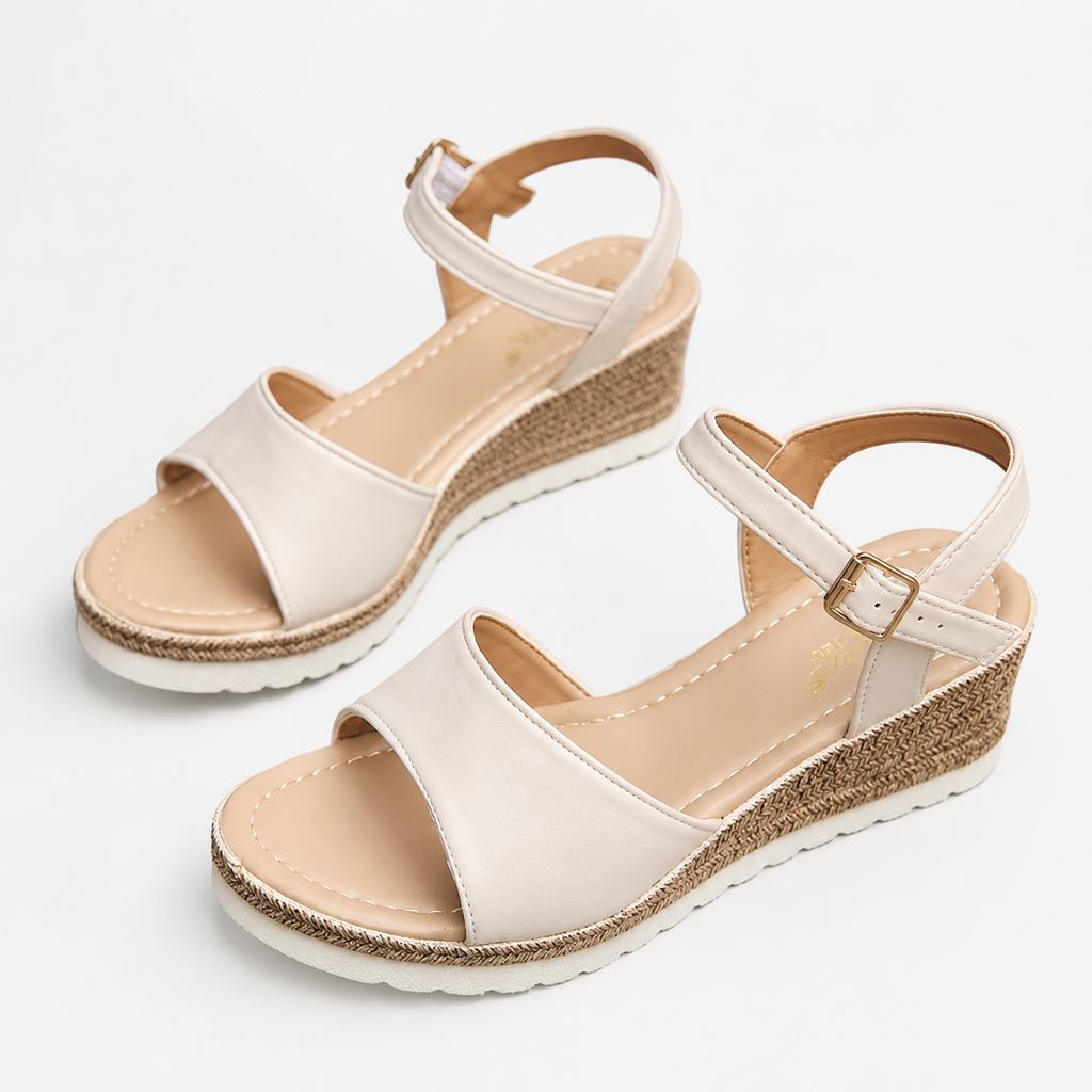Women's Buckle Open Toe Wedge Sandals