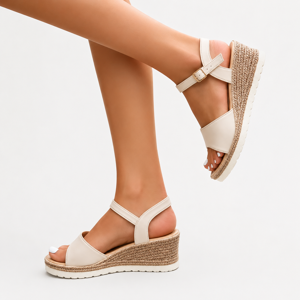 Women's Buckle Open Toe Wedge Sandals