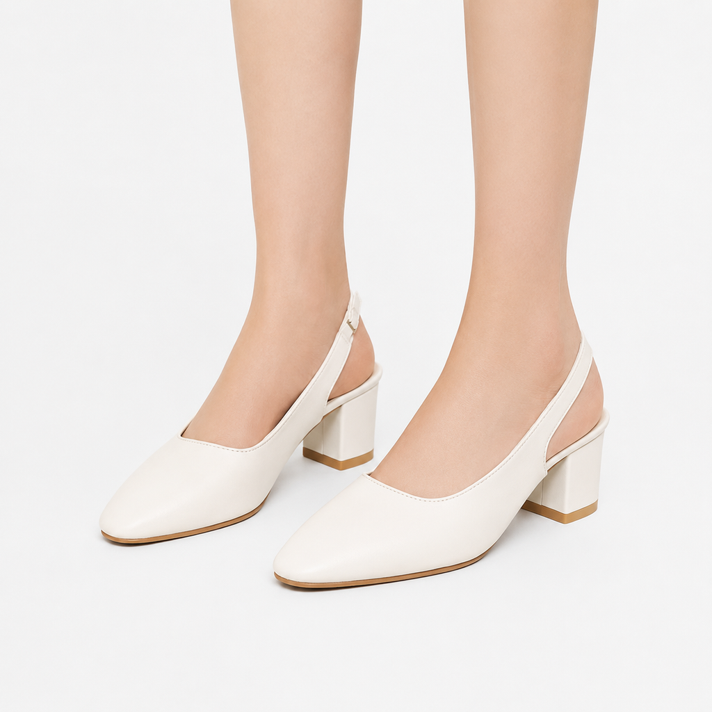 Women’s Suede Heels – Pointed Toe Chunky Heel Court Shoes