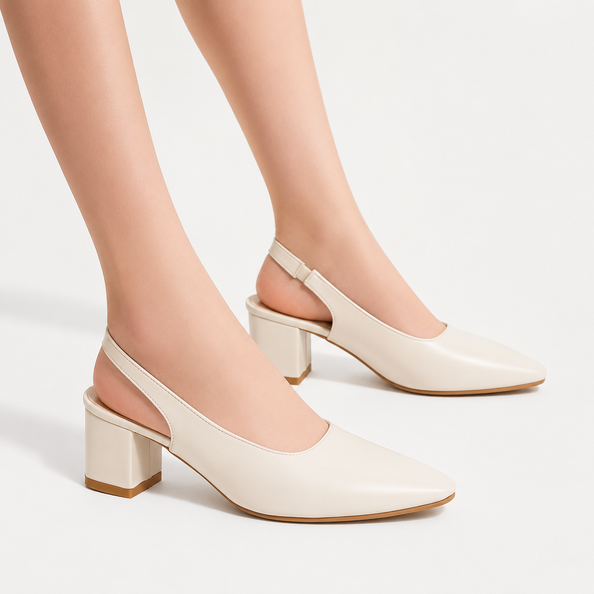 Women’s Suede Heels – Pointed Toe Chunky Heel Court Shoes