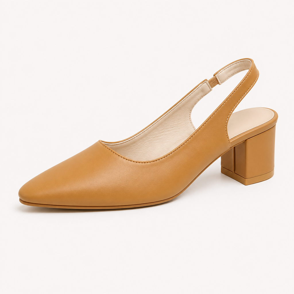 Women’s Suede Heels – Pointed Toe Chunky Heel Court Shoes