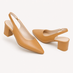 Women’s Suede Heels – Pointed Toe Chunky Heel Court Shoes