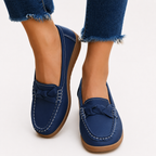 Women’s Loafers – Lightweight Slip-On Casual Shoes with Moc Toe Design
