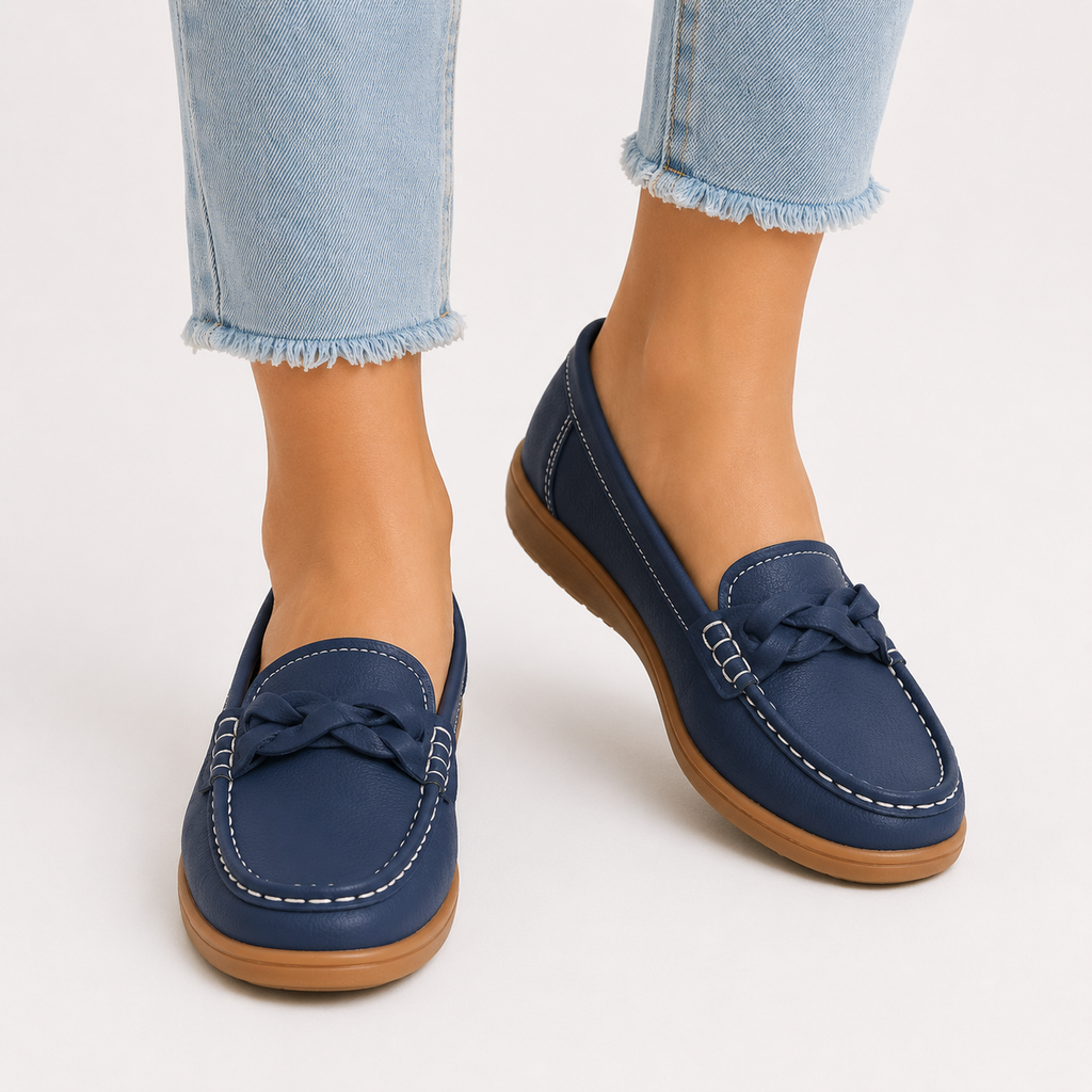 Women’s Loafers – Lightweight Slip-On Casual Shoes with Moc Toe Design
