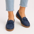 Women’s Loafers – Lightweight Slip-On Casual Shoes with Moc Toe Design
