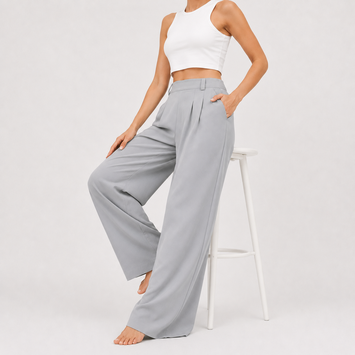 Women’s Wide Leg Trousers – Relaxed Fit Casual Trousers