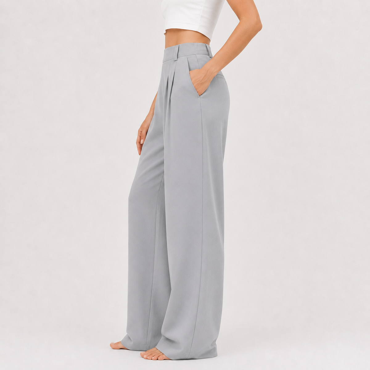 Women’s Wide Leg Trousers – Relaxed Fit Casual Trousers