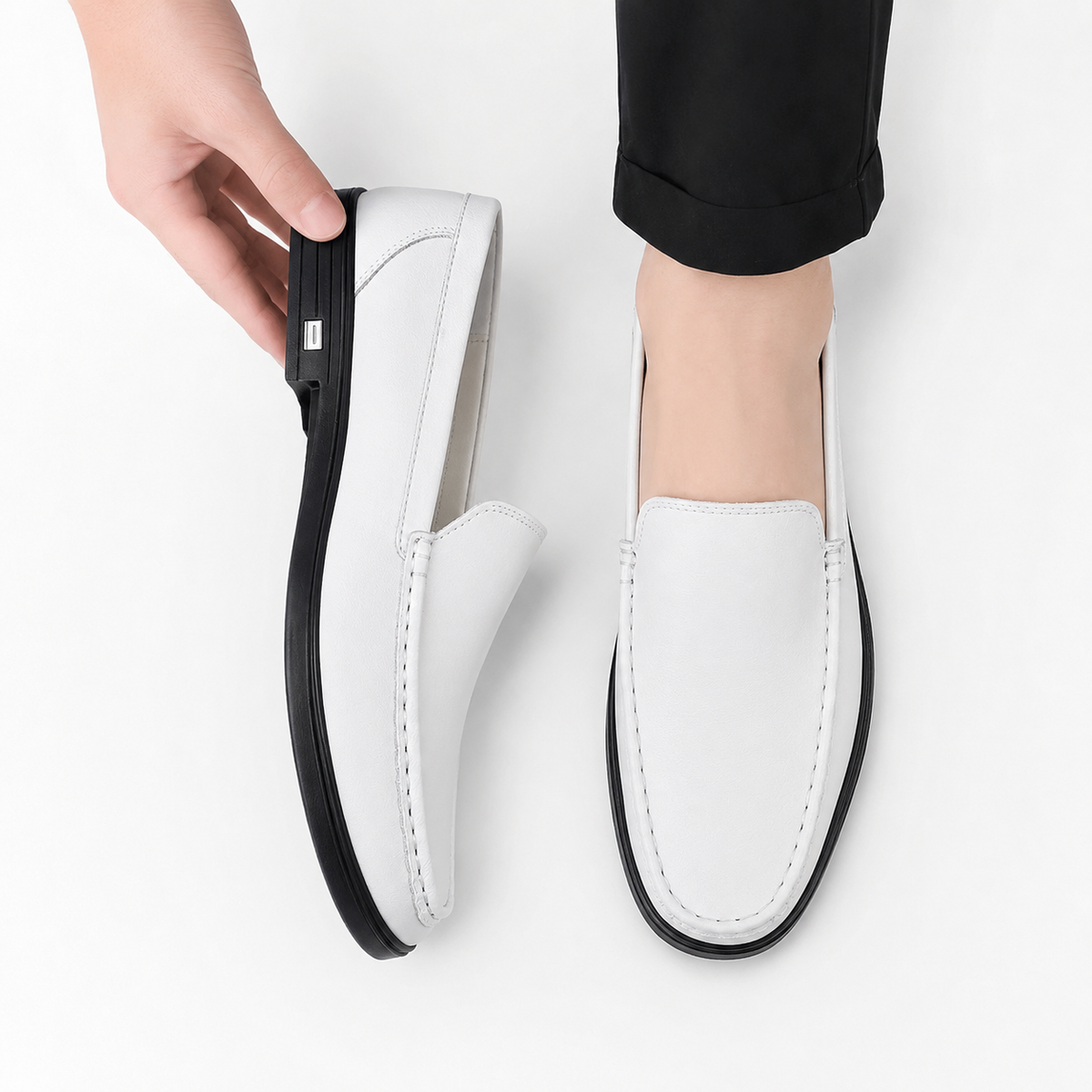 Men’s Leather Loafers – Premium Slip-On Cowhide Casual Shoes