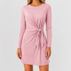 Women’s Autumn Dress – Long Sleeve Fitted Midi Dress