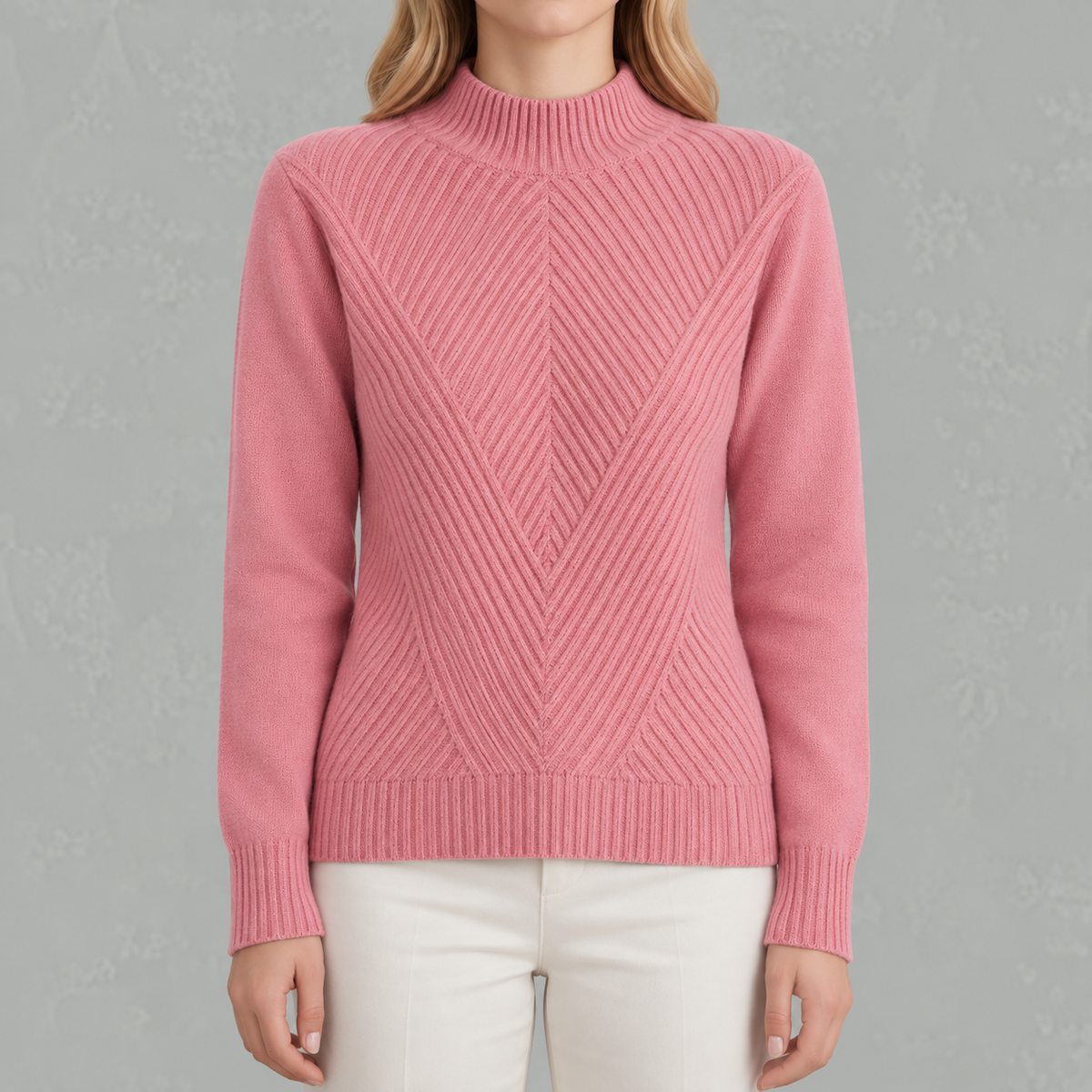 Women’s Jumper – Half Turtleneck Long Sleeve Knitted Jumper