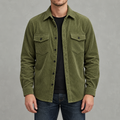 Men’s Corduroy Shirt Jacket – Plus Size Long Sleeve Lapel Shacket