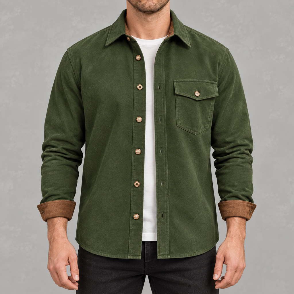 Men’s Casual Shacket – Long Sleeve Relaxed Fit Shacket