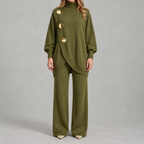Women’s Knitted Jumper Set – Asymmetric Two-Piece Knitwear Co-Ord