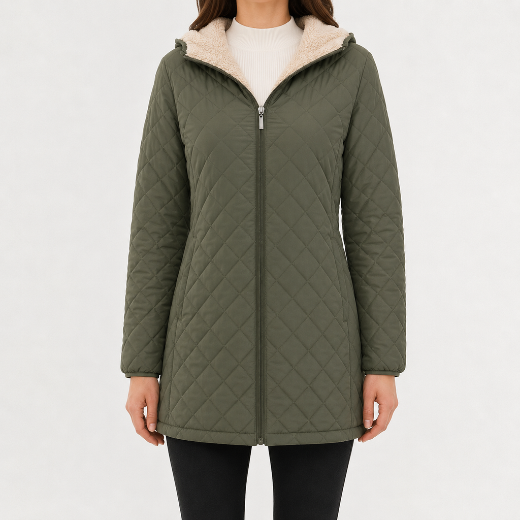 Women’s Quilted Jacket – Diamond Quilted Lightweight Padded Coat