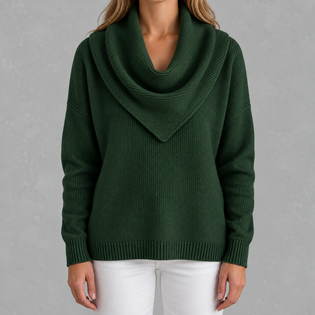 Women’s Knitted Jumper – Solid Colour Long Sleeve Pullover for Autumn & Winter