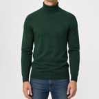 Men’s Turtleneck Jumper – Warm Knitted Roll Neck Pullover