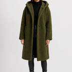 Women’s Teddy Coat – Longline Faux Fur Plush Winter Coat
