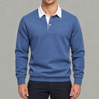 Men’s Polo Jumper – Long Sleeve Polo Collar Jumper
