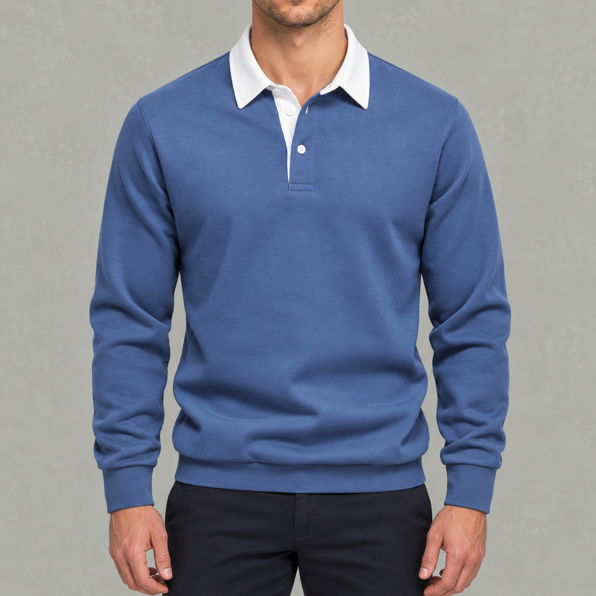 Men’s Polo Jumper – Long Sleeve Polo Collar Jumper