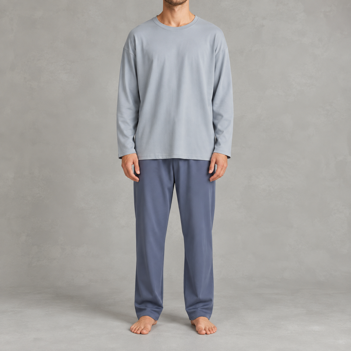 Men’s Cotton Pyjama Set – 100% Cotton Long Sleeve Top and Trousers