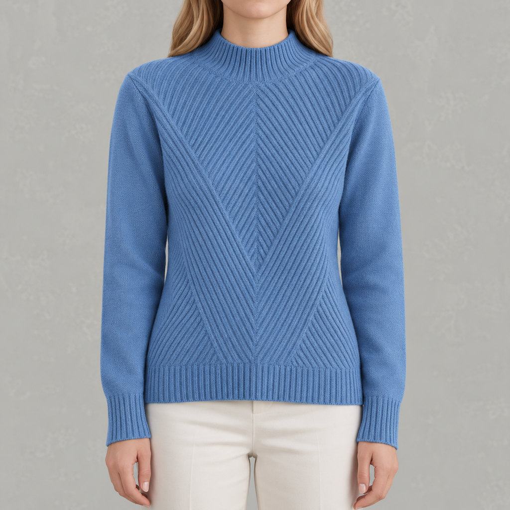 Women’s Jumper – Half Turtleneck Long Sleeve Knitted Jumper