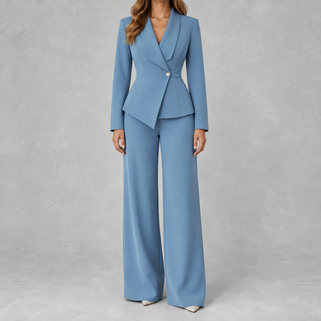 Women’s Suit – Tailored Blazer and Straight Leg Trousers Two-Piece Set