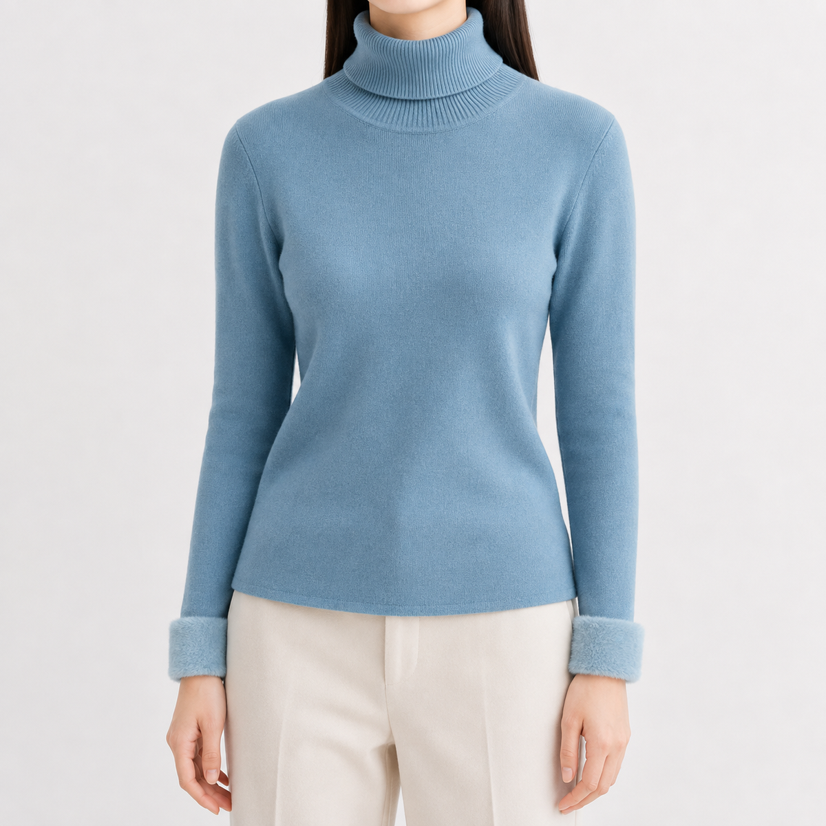 Women’s Thick Knit Jumper – Warm Long Sleeve Knitted Pullover Top