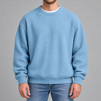Men’s Waffle Knit Jumper – Relaxed Fit Textured Long Sleeve Pullover