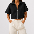 Women’s Cropped Jacket – Lightweight Short Autumn Jacket Shirt