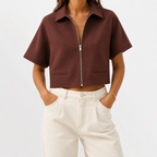 Women’s Cropped Jacket – Lightweight Short Autumn Jacket Shirt
