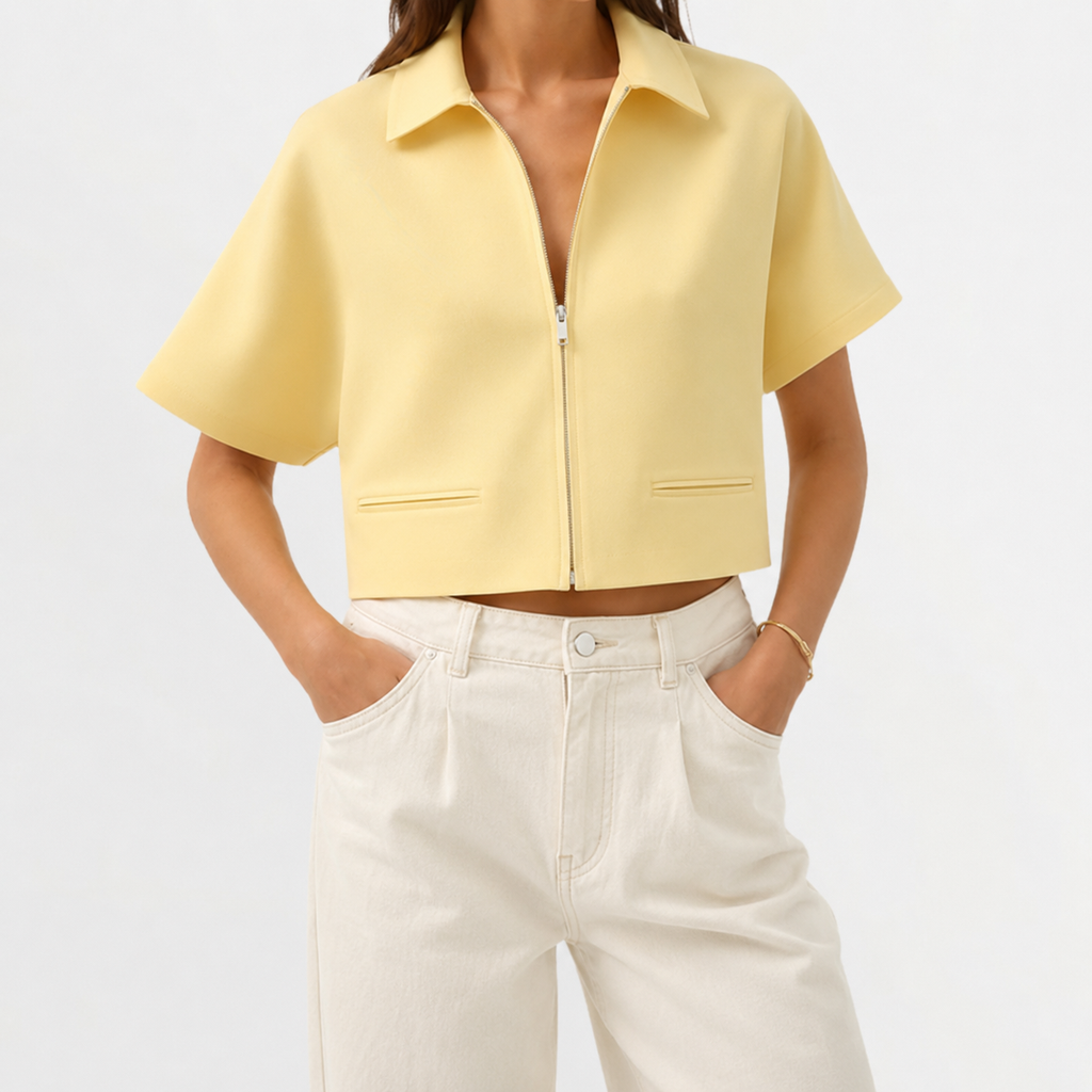 Women’s Cropped Jacket – Lightweight Short Autumn Jacket Shirt