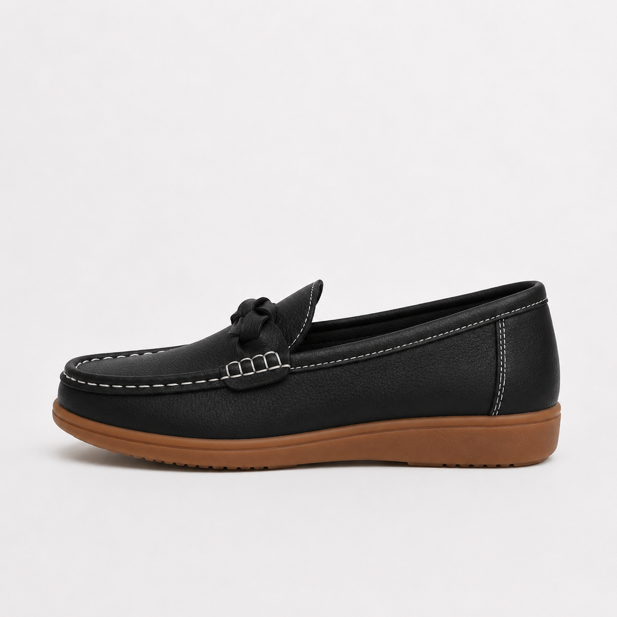 Women’s Loafers – Lightweight Slip-On Casual Shoes with Moc Toe Design