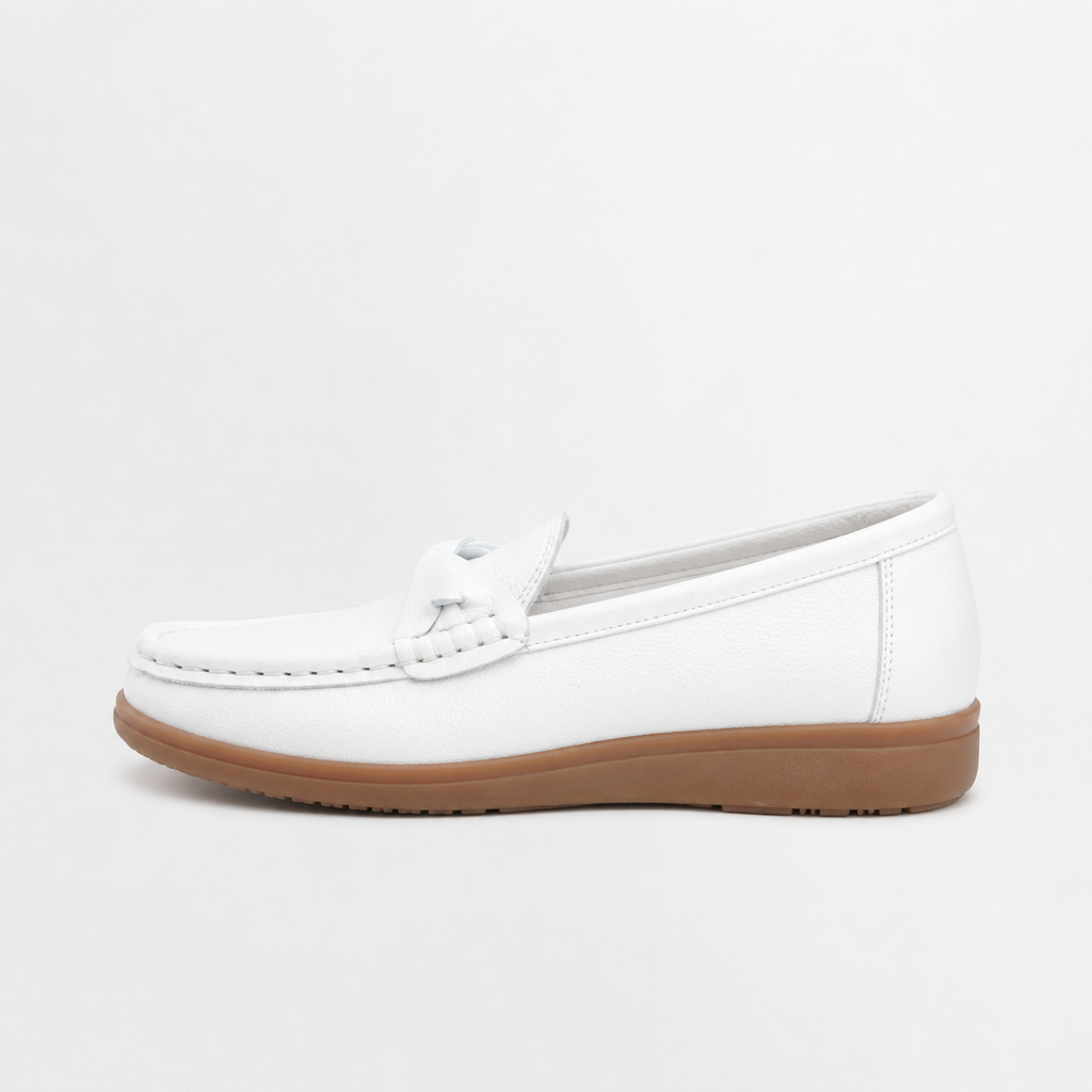 Women’s Loafers – Lightweight Slip-On Casual Shoes with Moc Toe Design