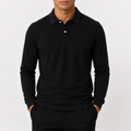 Men’s Polo Shirt – Classic Long Sleeve Lapel Collar Smart Casual Top