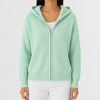 Women’s Knitted Hoodie – Full Zip Hooded Cardigan Jumper