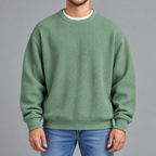 Men’s Waffle Knit Jumper – Relaxed Fit Textured Long Sleeve Pullover