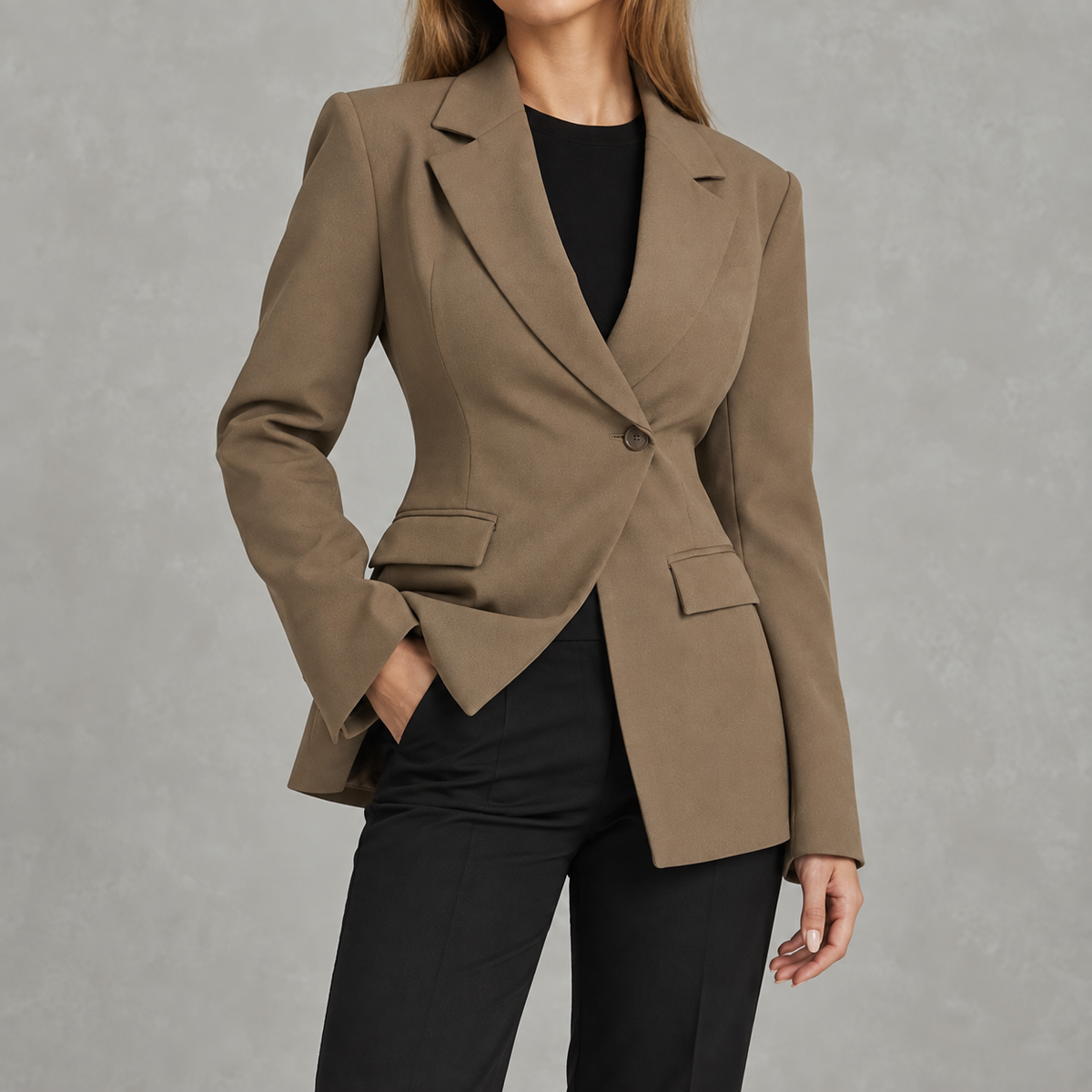 Women’s Blazer – Slim Fit Solid Colour Tailored Jacket