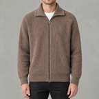 Men’s Turtleneck Cardigan – Full Zip Knitted Jumper with High Neck