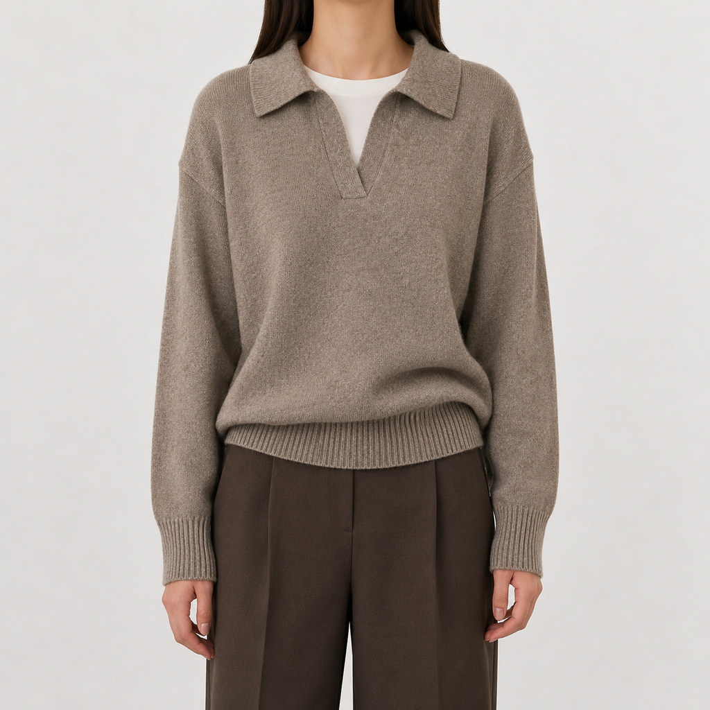 Women’s Retro Jumper – Casual Long Sleeve Knitted Pullover