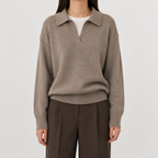 Women’s Retro Jumper – Casual Long Sleeve Knitted Pullover