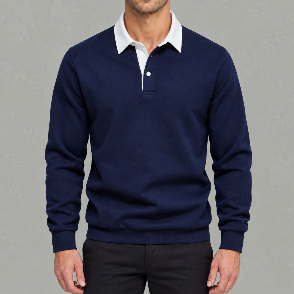 Men’s Polo Jumper – Long Sleeve Polo Collar Jumper