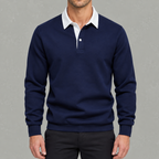 Men’s Polo Jumper – Long Sleeve Polo Collar Jumper