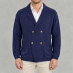 Men’s Cardigan – Slim Fit Double Breasted Lapel Knit Jumper
