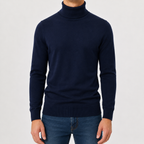 Men’s Turtleneck Jumper – Warm Knitted Roll Neck Pullover