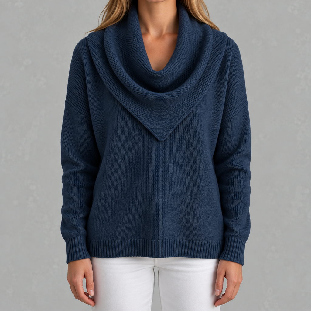Women’s Knitted Jumper – Solid Colour Long Sleeve Pullover for Autumn & Winter